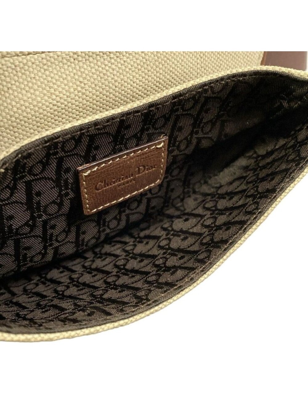 Dior Waist Pouch Saddle Bag Ivory Dark Brown Leather - Picture 7 of 15